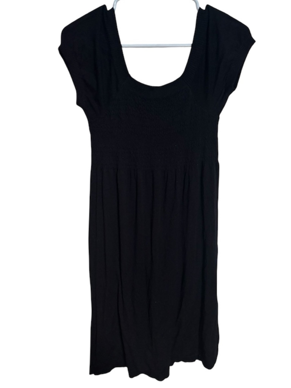 JJ Authentic Black Smocked Waist Knit Dress